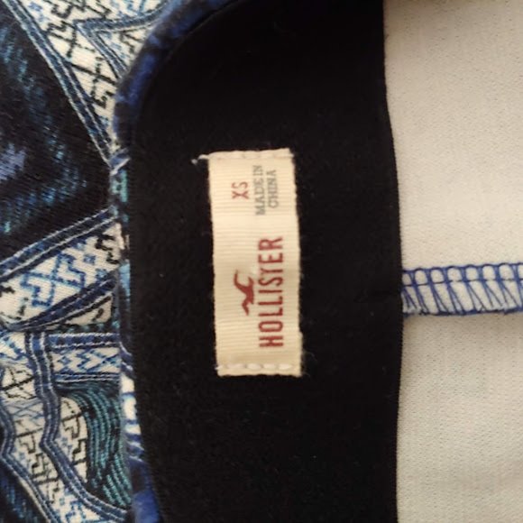 NWT HOLLISTER multi color stretch short w zipper elastic waist/XS/ blue blk wht - Picture 5 of 5